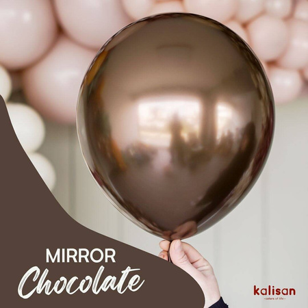 Latex Balloons Mirror Chocolate, 13cm, 100 pcs.