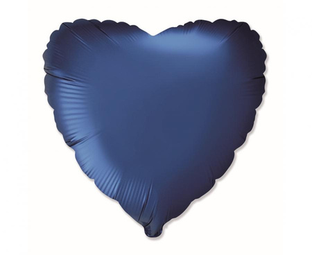 Folienballon Herz Satin Navy Blue 48 cm