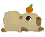 Folienballon, braun, Capybara, Wasserschwein, Nagetier,  24 Zoll,