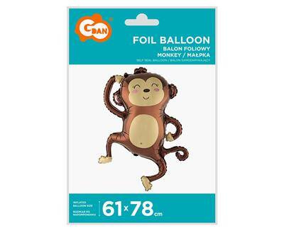 Foil Balloon Brown monkey, jungle 61 x 78 cm