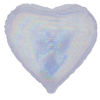 Foil balloon Holographic heart silver 46cm