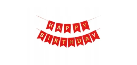 Banner Happy Birthday Red 180cm