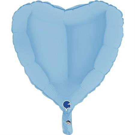Foil balloon - matte blue, heart 46 cm, grabo