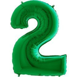 Foil balloon Digit 2 Green - 102 cm Grabo Green / Mint