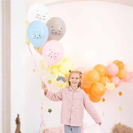 Balony lateksowe Kotki, kolorowe, 30 cm, 6szt.