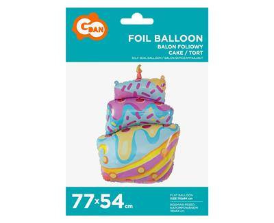 Foil balloon pink cake, Mix 77 cm