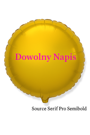 Runder Folienballon, Gold, mit individuellem Aufdruck.