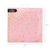 Pink napkins with golden dots 33x33cm, 10 pcs.