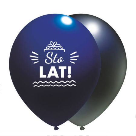 Geburtstagsballons Happy Birthday, navy blue mix, 30cm, 50 Stk.