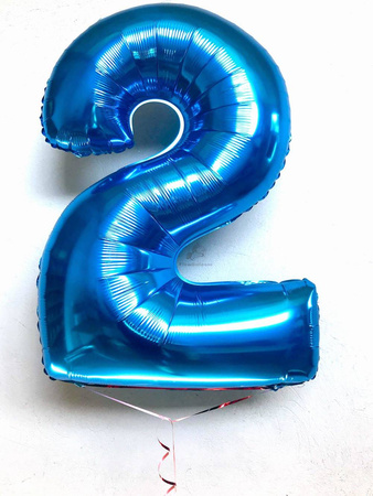 The foil balloon number 2 Blue - 102 cm Grabo