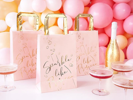 Prosecco Gift Bags, Pink, 18 x 26 x 10 cm