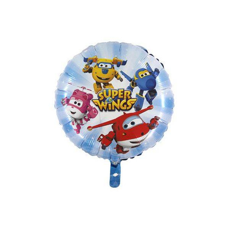 Balon Foliowy Super Wings samoloty 46 cm Grabo okrągły