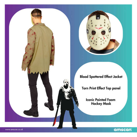 Jason Friday the 13th costume disguise, size M