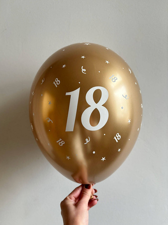 Latex balloons Chrome "18", golden, 30 cm, 50 pcs.