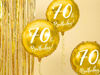 Foil balloon 70th birthday, gold, diameter 45cm