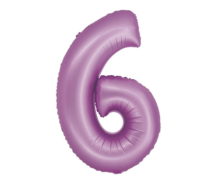 Number 6 foil balloon, violet, matte Smart, 76cm