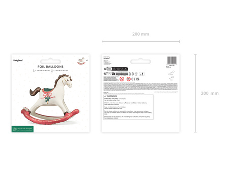 Foil Balloon Rocking Horse Christmas Mix 118x104 cm