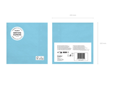 Paper napkins Light Blue 33x33cm 20 pcs