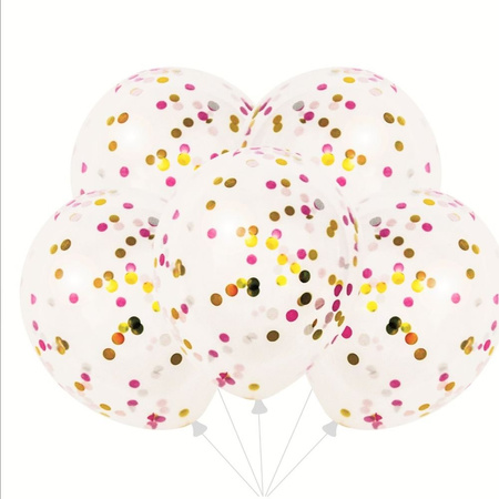 Ballons mit Rosa und Goldkonfetti, 30 cm, 4 Stück