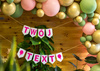 Personalisiertes Banner, Flaggen mit individuellem Schriftzug, Rosa