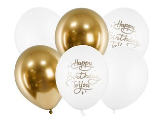 Happy Birthday Birthday Balloons, Mix, 30cm, 6 pcs