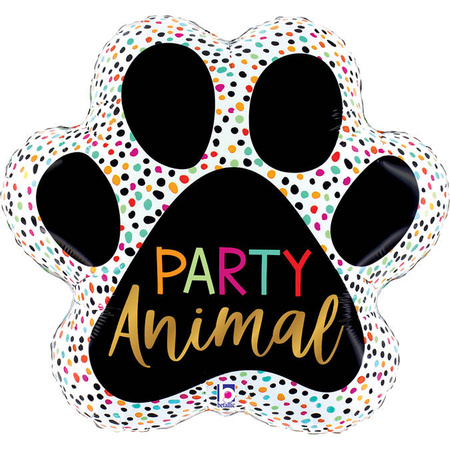 Foil balloon - Party animals, paw 79cm