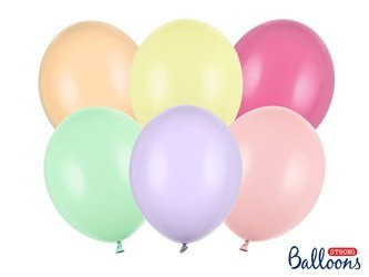 Balony Strong, Kolorowe, Pastel Mix, 30 cm, 50 szt.