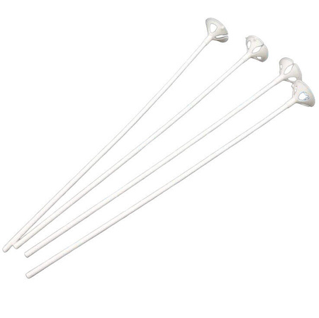 Eco balloons sticks, white, 30cm, 1 pcs.