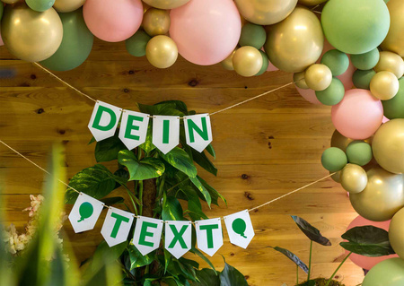 Personalisiertes Banner mit Faggen, DEIN SCHRIFTZUG, Grün