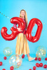 Foil balloon Number 4 red, 86cm