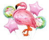 Foil balloons - Flamingo, Happy Birthday 5 pcs