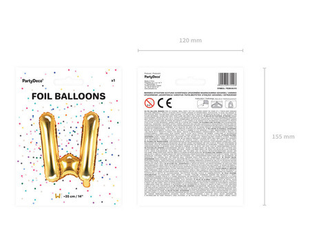 Foil balloon letter in 35cm, gold