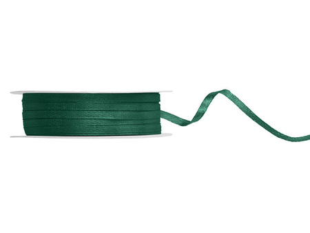 Satin ribbon, bottle green, 3 mm/50 m