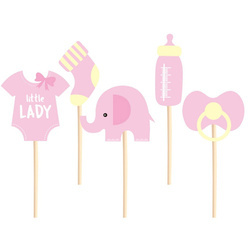 Baby Shower Toppers für Baby Mädchen Elefant 5pcs