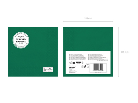 Servietten Papier Dunkelgrün Dark Green 33x33cm 20Stk