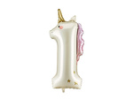 Foil Balloon Number 1 Unicorn Cream Rose Gold 93cm