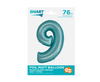 Foil Balloon Number 9 blue matte Smart, 76cm