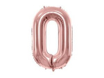 Foil balloon digit '0', 86cm, pink gold