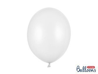 Strong Ballons, Weiß, Metallic Pure White, 30 cm, 100 Stk.