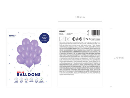 Starke Latexballons, Lila, Pastell Lavendelblau 30cm, 10Stk.