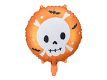 Totenkopf Folienballon, Halloween, orange, 45 cm,