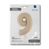 Folienballon Nummer 9, Satin Creme 66cm Grabo