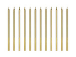 Birthday candles, smooth, gold 14 cm, 12 pcs.