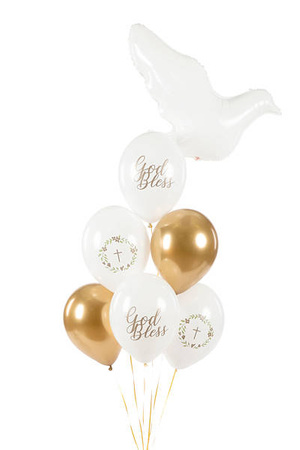 Latex balloons God Bless, Holy Communion 30cm, 6 pieces