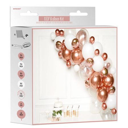Girlande Ballon Rosegold, Set von 66 Ballons