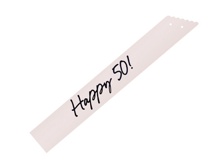 Happy 50 Sash – Cream, 76 cm