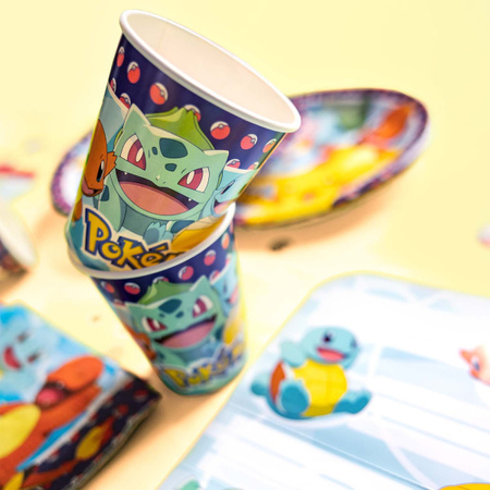 Pokemon birthday cups, 8 pcs 250 ml