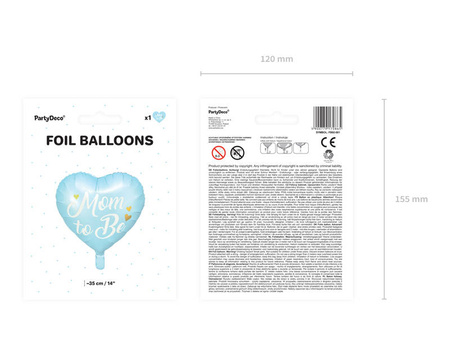 Foil balloon mom to be, 35cm, blue