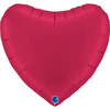 Balon Foliowy Czerwone Serce Satin Cherry 70 cm, Satynowe Grabo