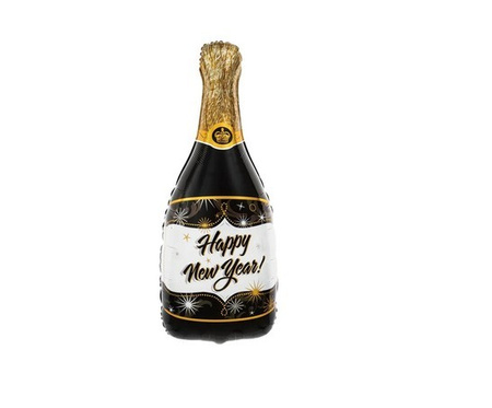 Foil Balloon Champagne Bottle Happy New Year 45x86cm